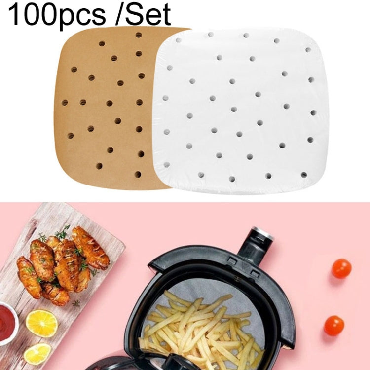 Air Fryer Special Paper Pad Grilled Meat Paper Oil Absorbed Paper, Color Random Delivery, Style: Square With Hole (20.5cm)