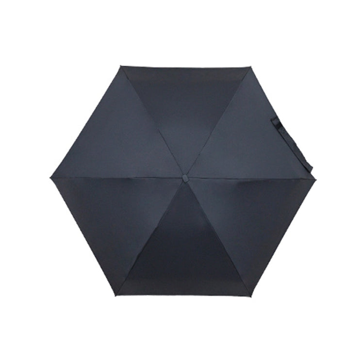 PARACHASE Mini Six Fold Bag Black Glue Sunside Sunscreen Anti-UV Sun Umbrella(Black)