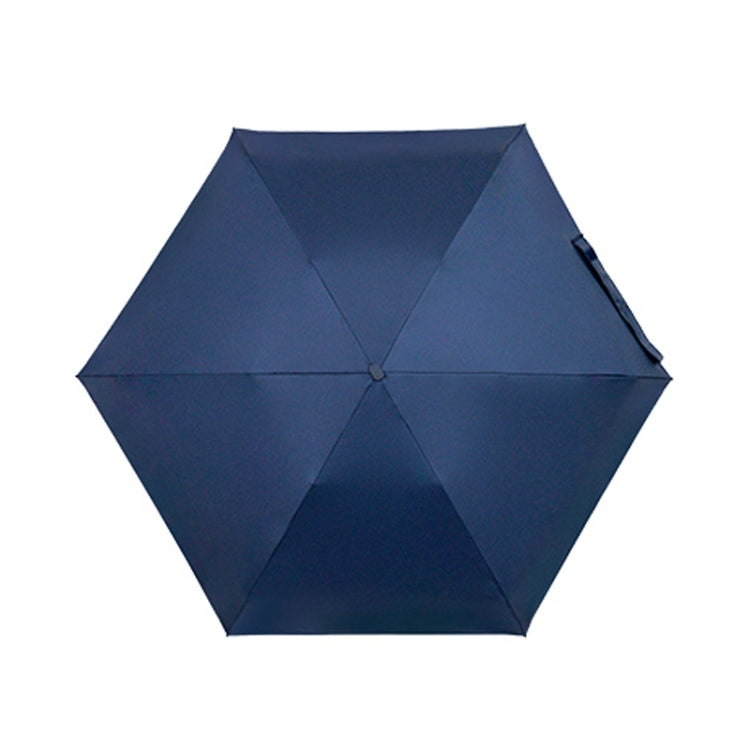 PARACHASE Mini Six Fold Bag Black Glue Sunside Sunscreen Anti-UV Sun Umbrella(Navy)