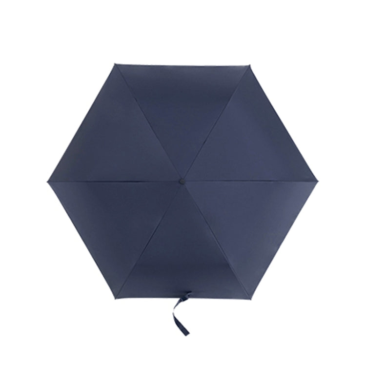 PARACHASE Carbon Fiber Light Portable Small Clever Black Glue Sunscreen Anti-UV Sun Umbrella(Navy)