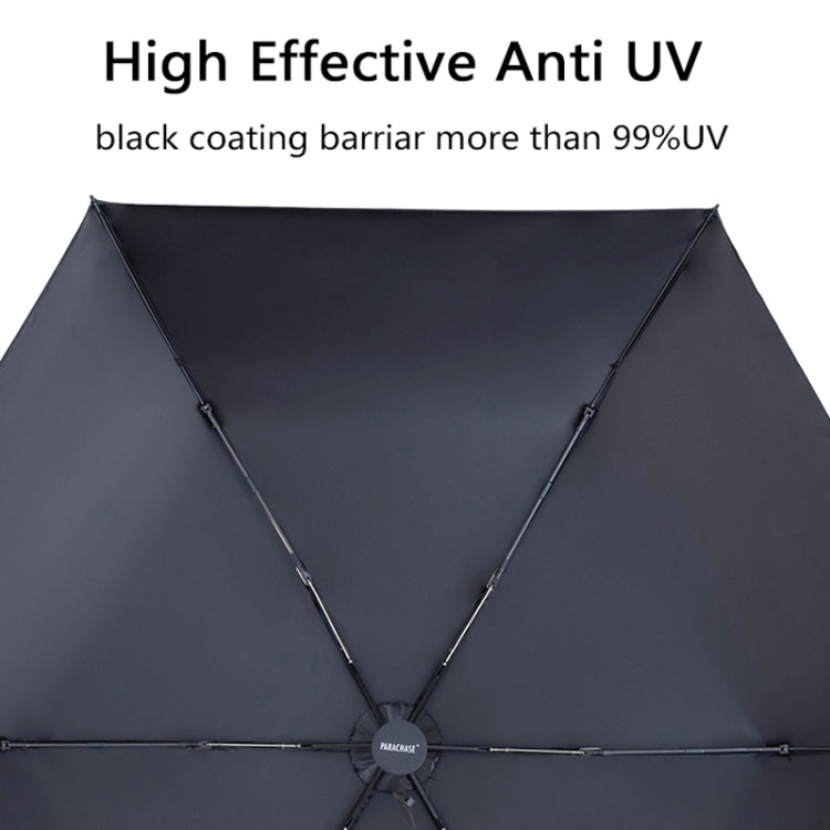 PARACHASE Carbon Fiber Light Portable Small Clever Black Glue Sunscreen Anti-UV Sun Umbrella(Navy)