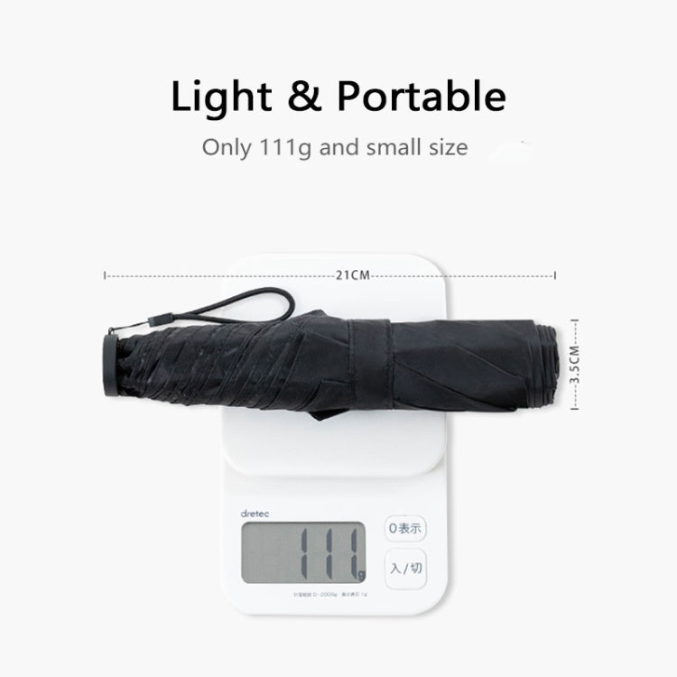 PARACHASE Carbon Fiber Light Portable Small Clever Black Glue Sunscreen Anti-UV Sun Umbrella(Navy)