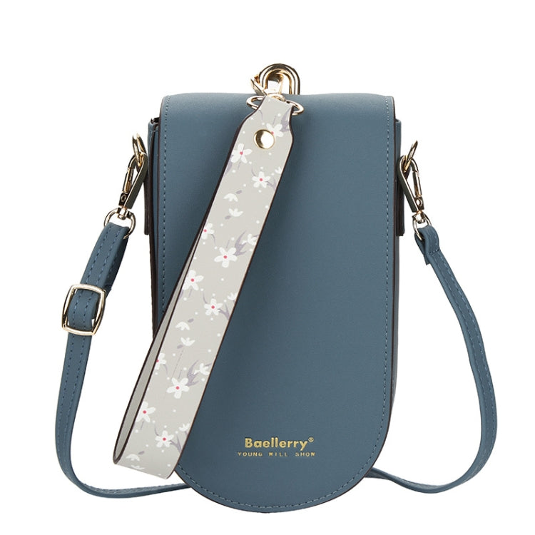 Baellerry Ladies Mobile Phone Bag Multi-card Clutch One-shoulder Diagonal Bag(Blue)