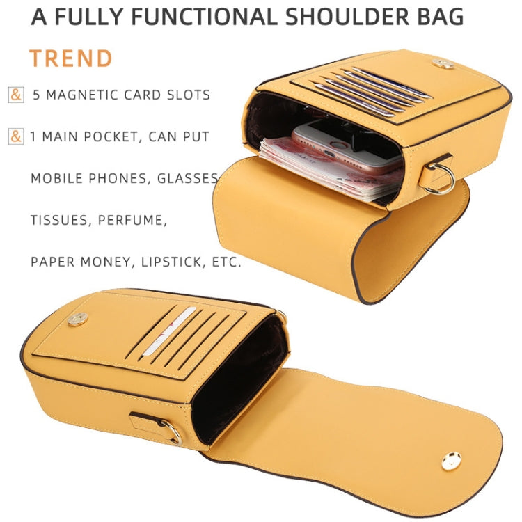Baellerry Ladies Mobile Phone Bag Multi-card Clutch One-shoulder Diagonal Bag(Yellow)