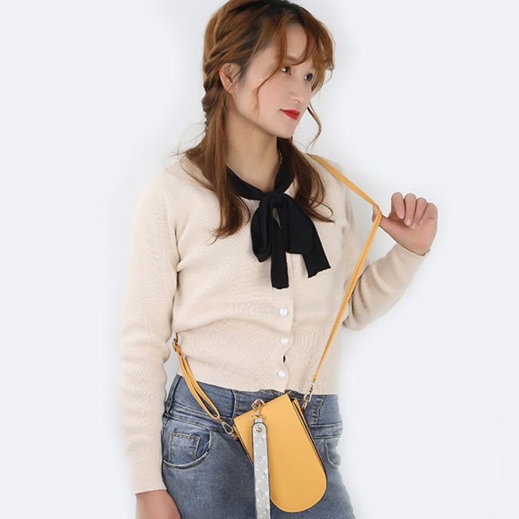 Baellerry Ladies Mobile Phone Bag Multi-card Clutch One-shoulder Diagonal Bag(Yellow)