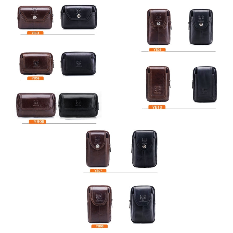 BULL CAPTAIN  Leather Multifunctional Waist Bag For Men(Black-07)