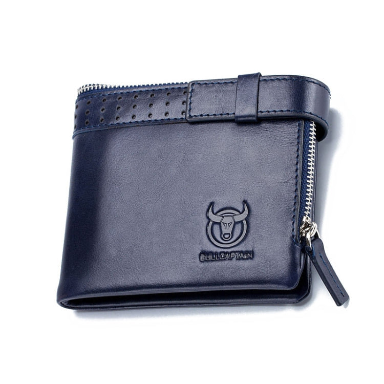 BULL CAPTAIN Anti-theft Brush Leather Wallet For Men(Blue)