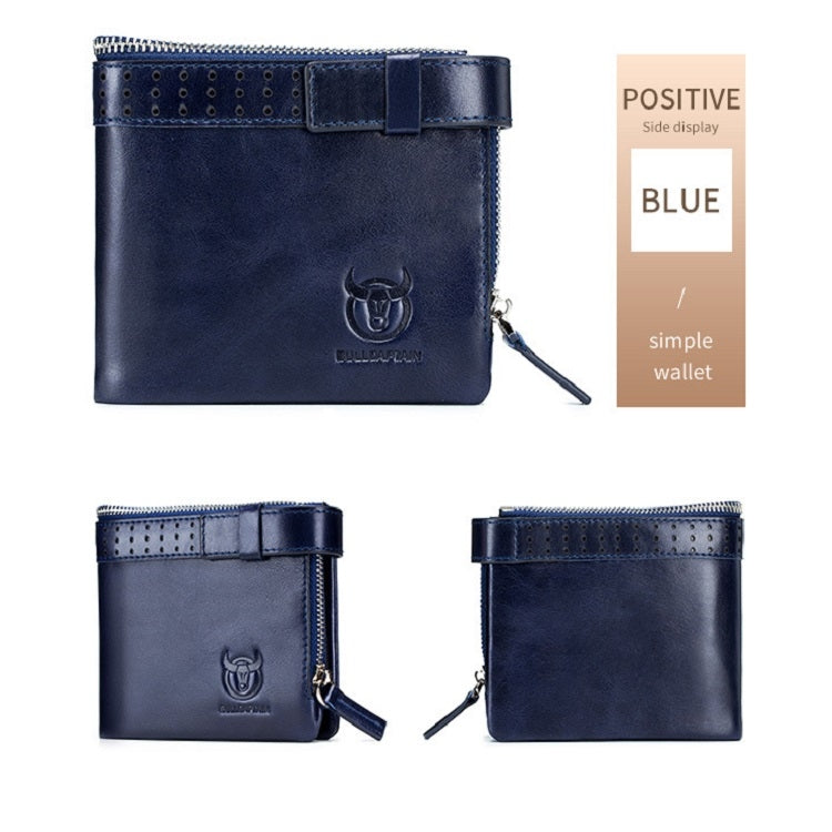 BULL CAPTAIN Anti-theft Brush Leather Wallet For Men(Blue)