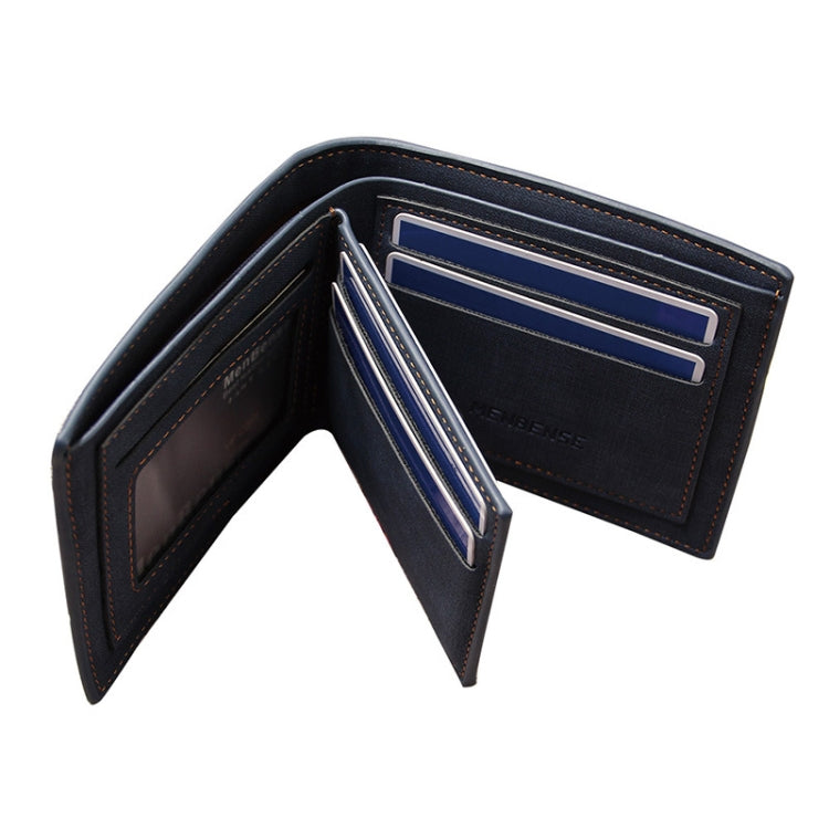 MenBense Large Capacity Short Multi-Card Matte Wallet(Dark Brown)