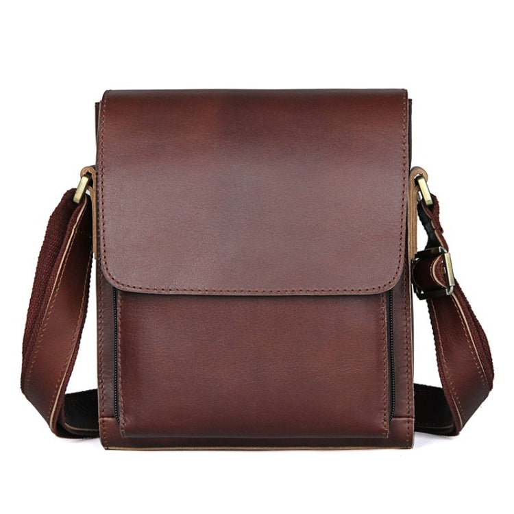 Vintage Crazy Horse Leather Men Shoulder Bag Messenger Bag(Brown)