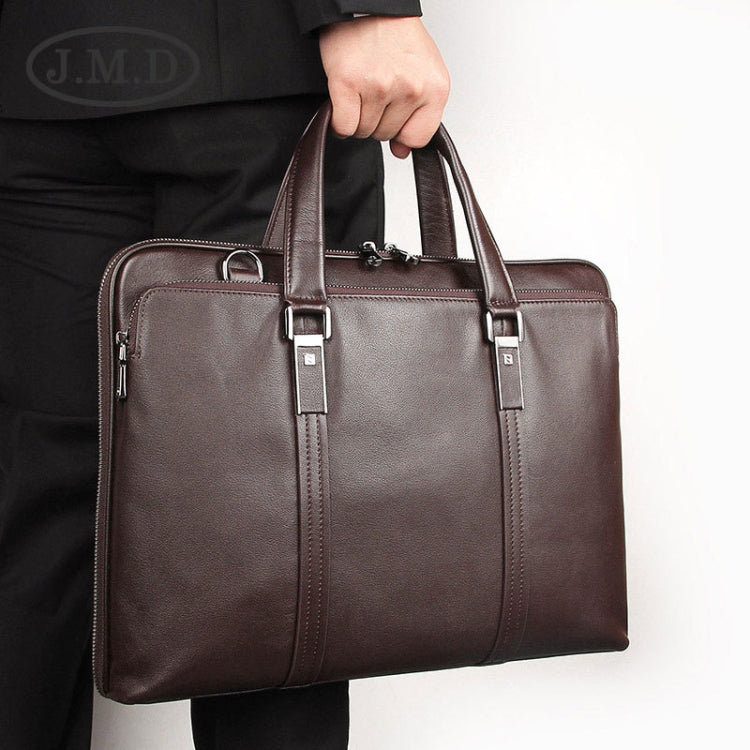 Men Business Cowhide Leather Handbag Lawyer Briefcase Messenger Bag Laptop Bag(Black)