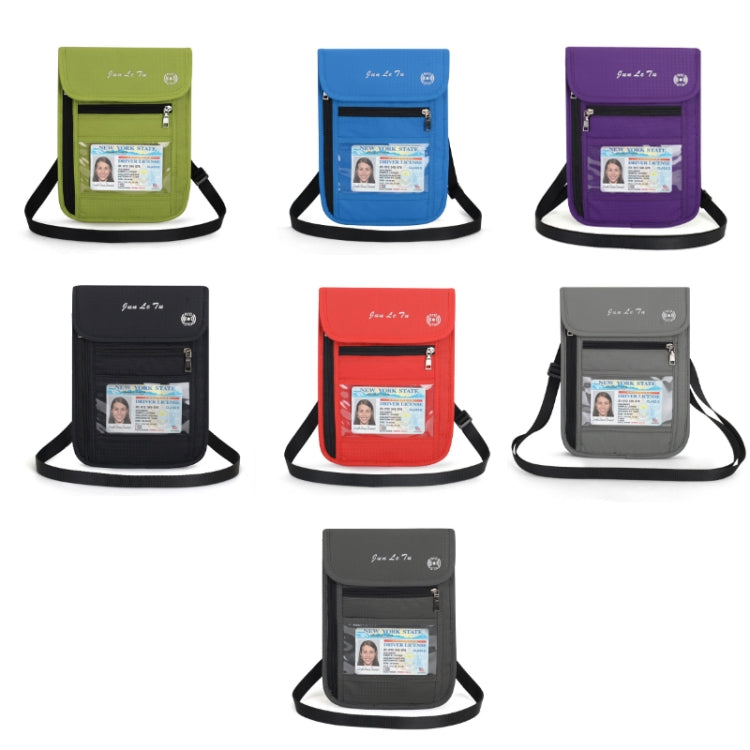 JunLeTu Multifunctional Messenger RFID Anti-Theft Passport Storage Bag(Green)