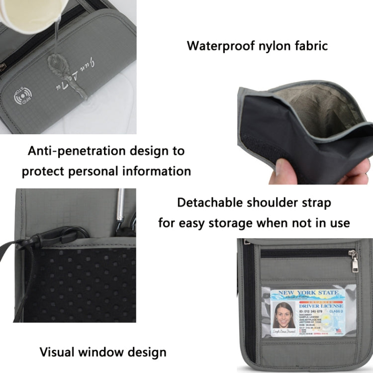 JunLeTu Multifunctional Messenger RFID Anti-Theft Passport Storage Bag(Blue)