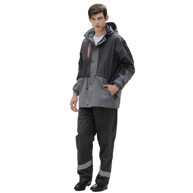 Rainfreem Outdoor Reflective Fashion Split Raincoat Rain Pants Set, Size: XL(Grey)