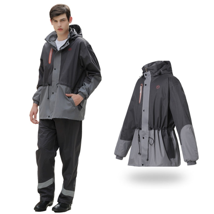 Rainfreem Outdoor Reflective Fashion Split Raincoat Rain Pants Set, Size: XL(Grey)