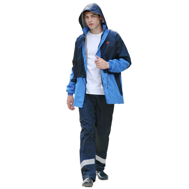 Rainfreem Outdoor Reflective Fashion Split Raincoat Rain Pants Set, Size: XL(Blue)