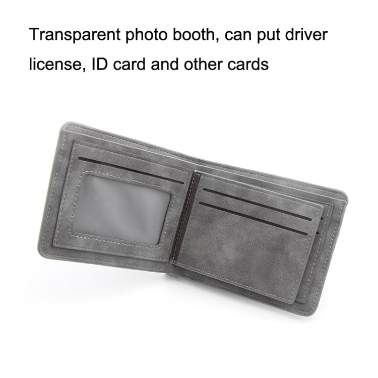 Menbense Matte Short Large Capacity Fashion Casual Adapter Male Wallet(Light Grey)