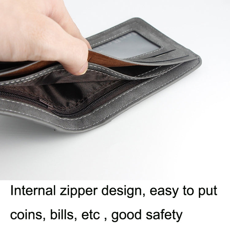 Menbense Matte Short Large Capacity Fashion Casual Adapter Male Wallet(Light Brown)