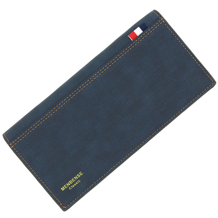MenBense Matt Male Wallet Long Fashion Large Capacity Male Wallet(Navy Blue)