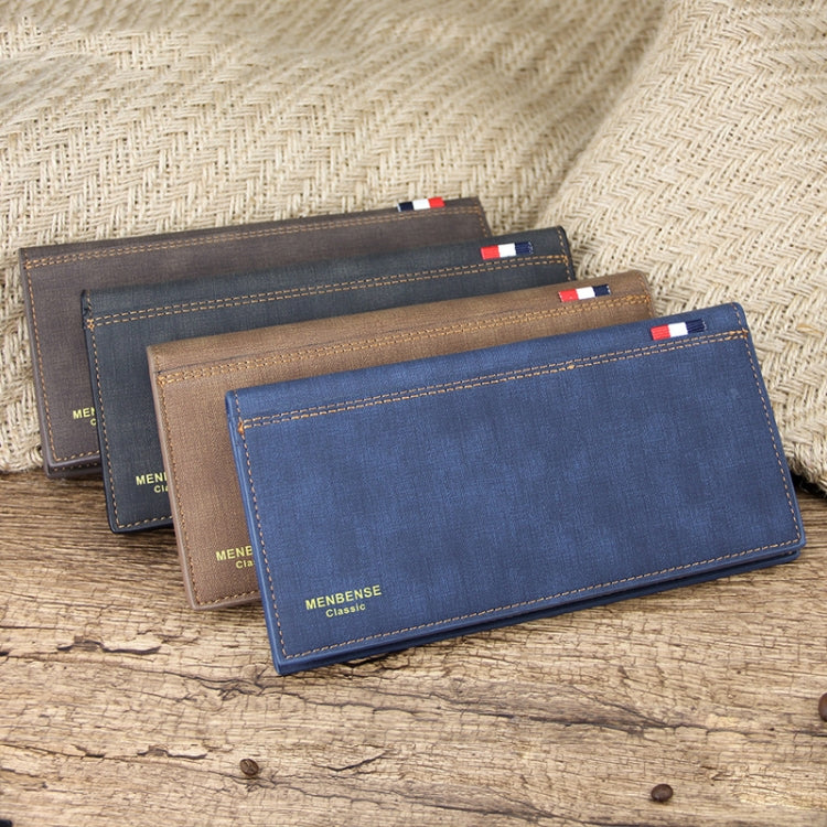MenBense Matt Male Wallet Long Fashion Large Capacity Male Wallet(Dark Brown)