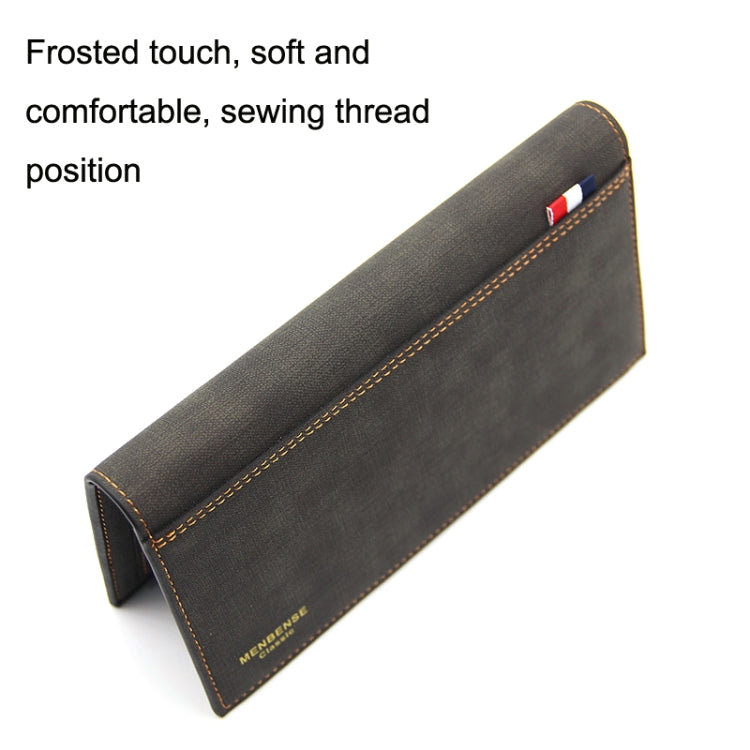 MenBense Matt Male Wallet Long Fashion Large Capacity Male Wallet(Navy Blue)