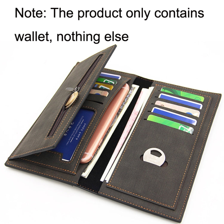 MenBense Matt Male Wallet Long Fashion Large Capacity Male Wallet(Navy Blue)