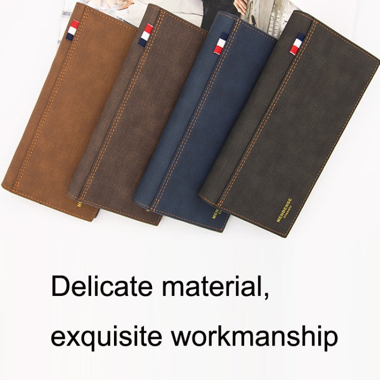 MenBense Matt Male Wallet Long Fashion Large Capacity Male Wallet(Navy Blue)