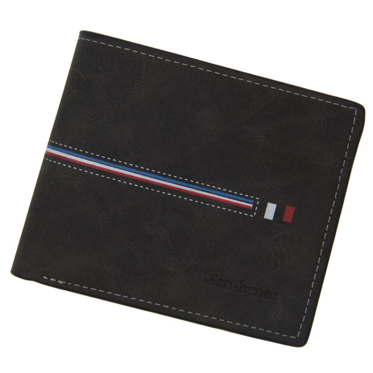 MenBense Short Multi-Card Fashion Casual Matte Wallet(Black)