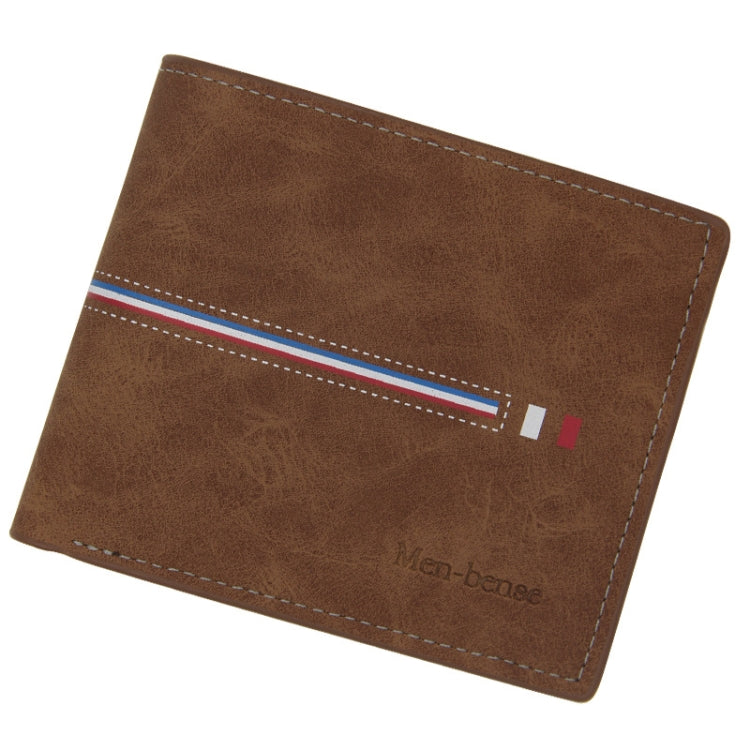 MenBense Short Multi-Card Fashion Casual Matte Wallet(Light Brown)
