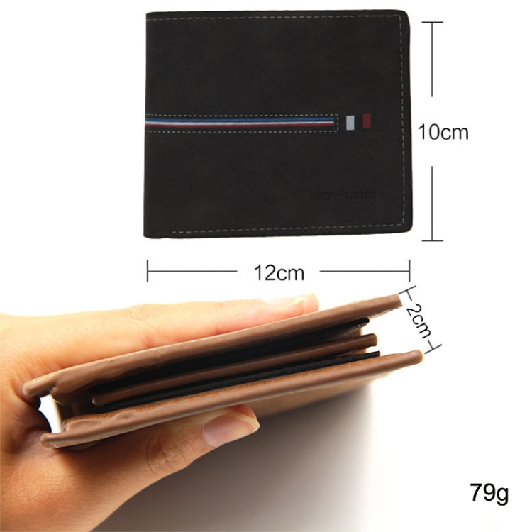MenBense Short Multi-Card Fashion Casual Matte Wallet(Black)