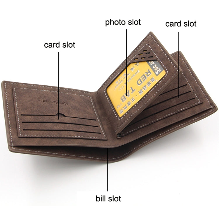 MenBense Short Multi-Card Fashion Casual Matte Wallet(Black)