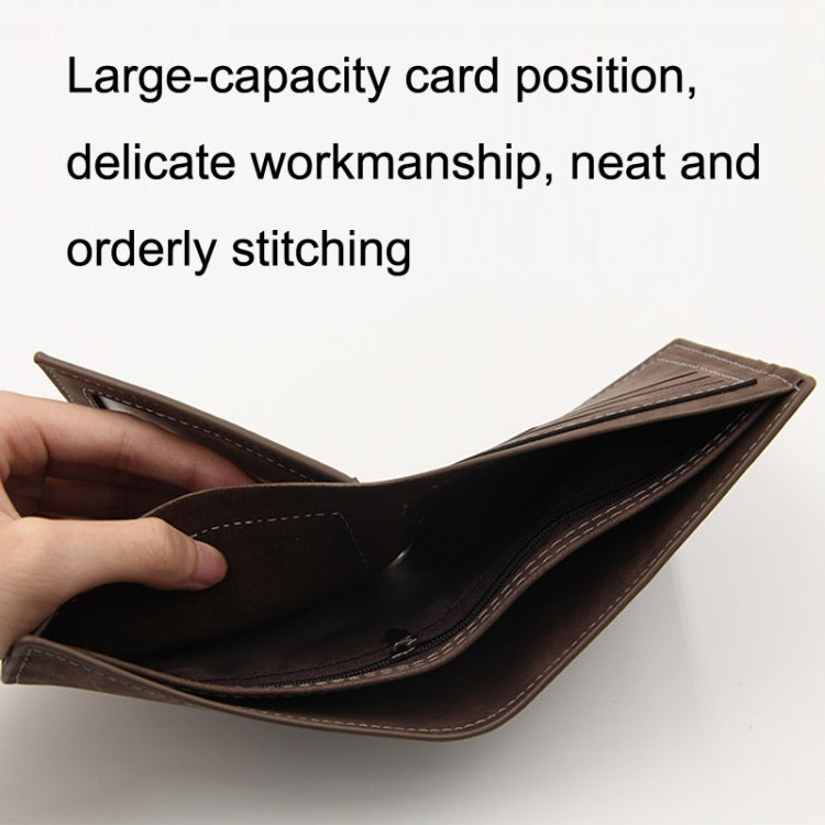 MenBense Short Multi-Card Fashion Casual Matte Wallet(Light Brown)