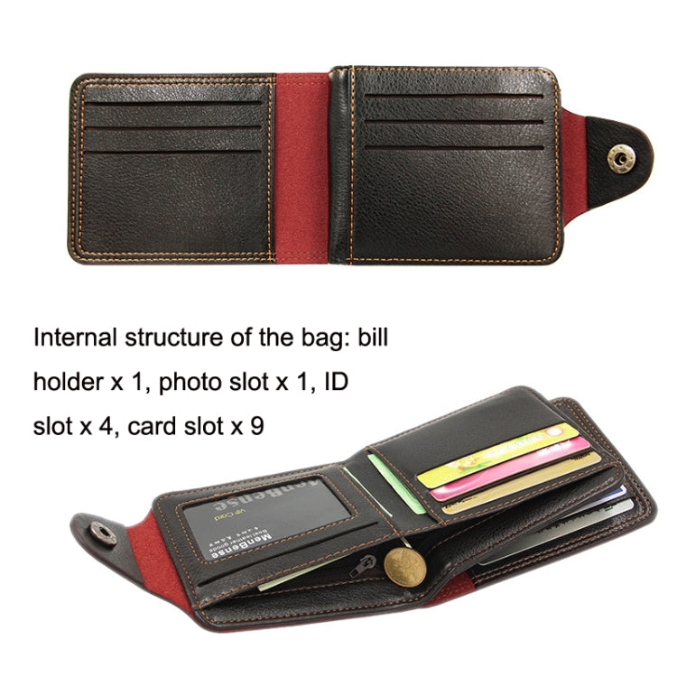 MenBense Men Multi-Card 2 Fold Short Wallet Carrying Card Case(Black)