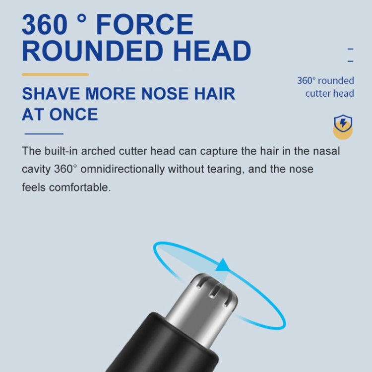 SPORTSMAN Metal Aluminum Tube Body Rechargeable Nose Hair Device, Style: Sideburns 2 In 1(Black)