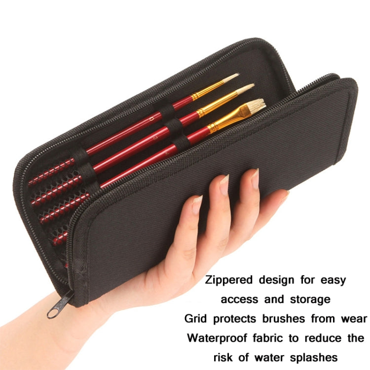 Zhu Ting 10PCS/Set Wooden Handle Bristle Oil Painting Gouache Set(Red Pole Black Bag)