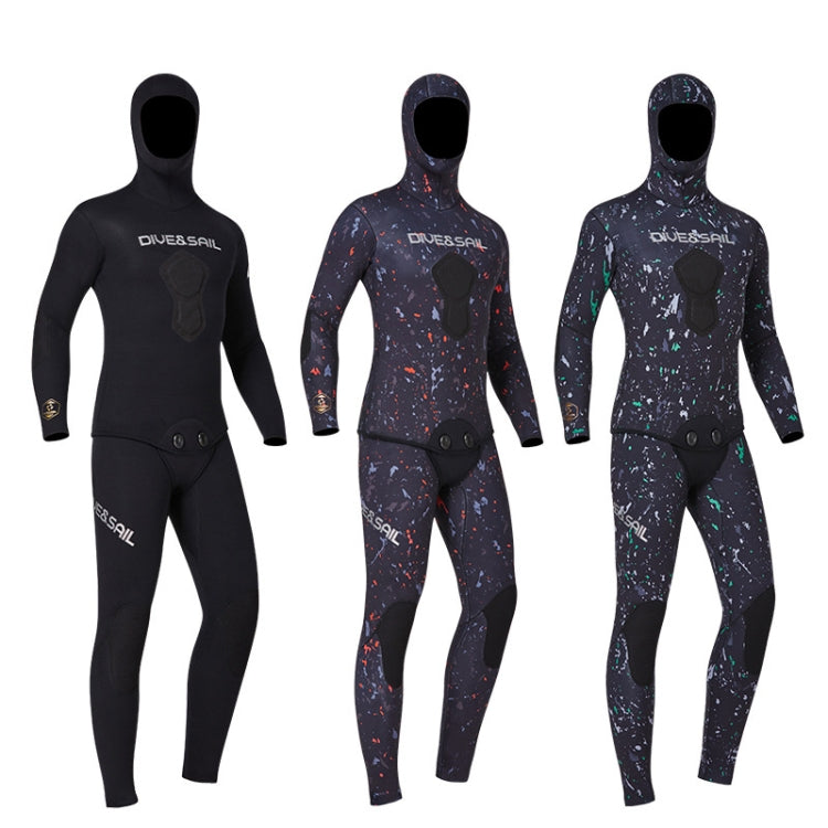 DIVE&SAIL 5mm Split Thick And Keep Warm Long Sleeves Hooded Diving Suit, 5mm XXXL Orange, 5mm M Black, 5mm M Orange, 5mm L Green, 5mm L Black, 5mm L Orange, 5mm XL Green, 5mm XL Black, 5mm XXL Green, 5mm XL Orange, 5mm XXL Black, 5mm XXXL Green        ...