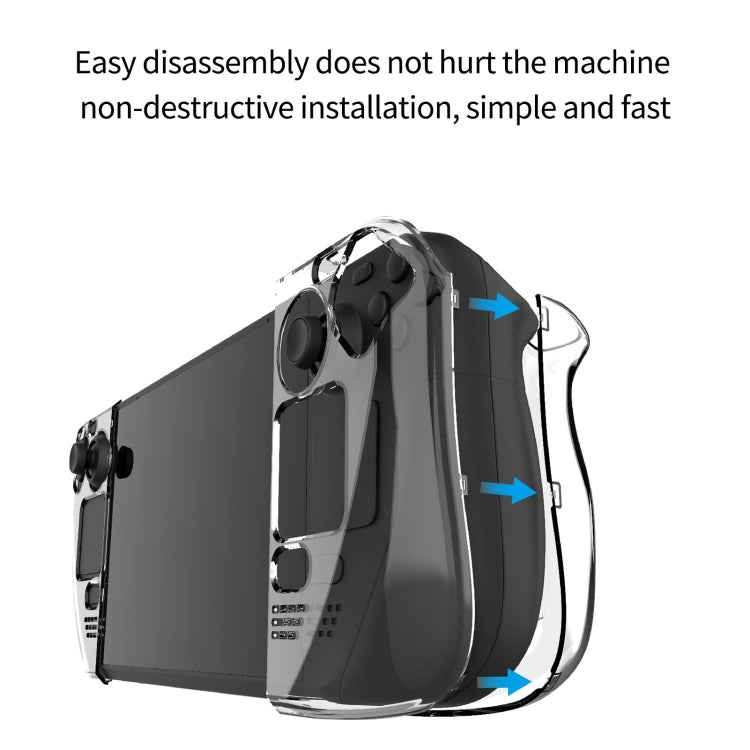 PGTECH Split Crystal Hard Shell Case for Steam Deck Game Console, Crystal Hard Shell Case