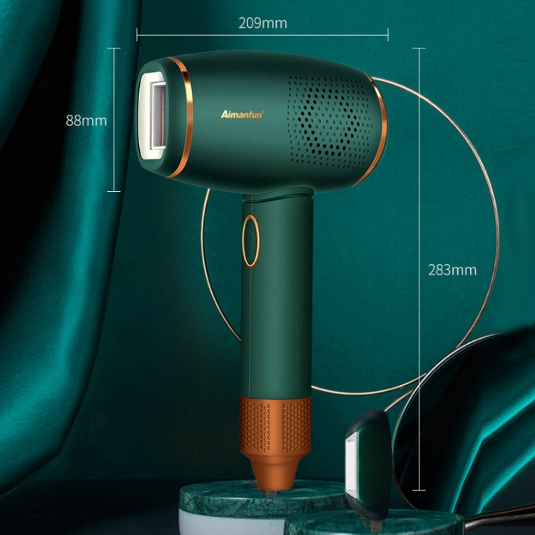 Aimanfun Home IPL Laser Photon Rejuvenation Hair Removal Instrument, Plug: US Plug(Dark Green)