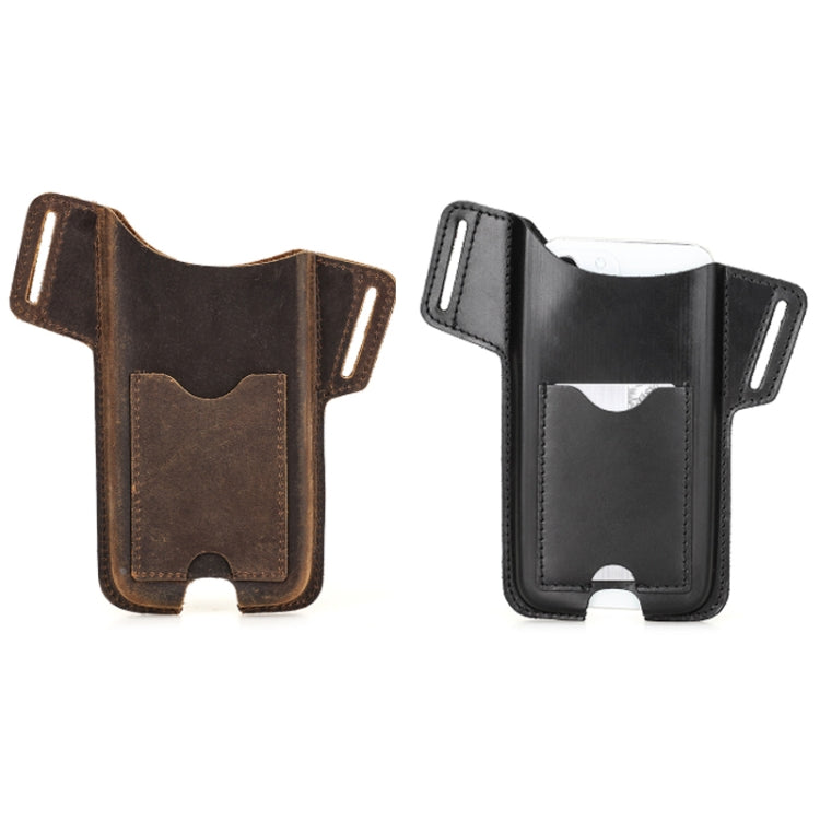 CONTACTS FAMILY Crazy Horse Leather Large Screen Mobile Phone Belt Holster(Brown)