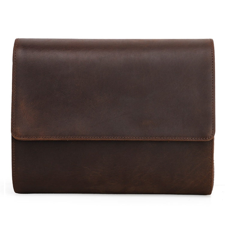 CONTACTS FAMILY Vintage Crazy Horse Leather Outdoor Travel Watch Case(Brown)