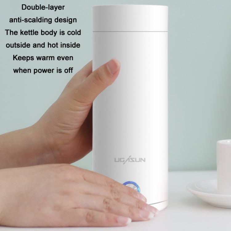 UGASUN Travel Portable Mini Electric Heated Water Cup, Color: EU Plug (Withe)