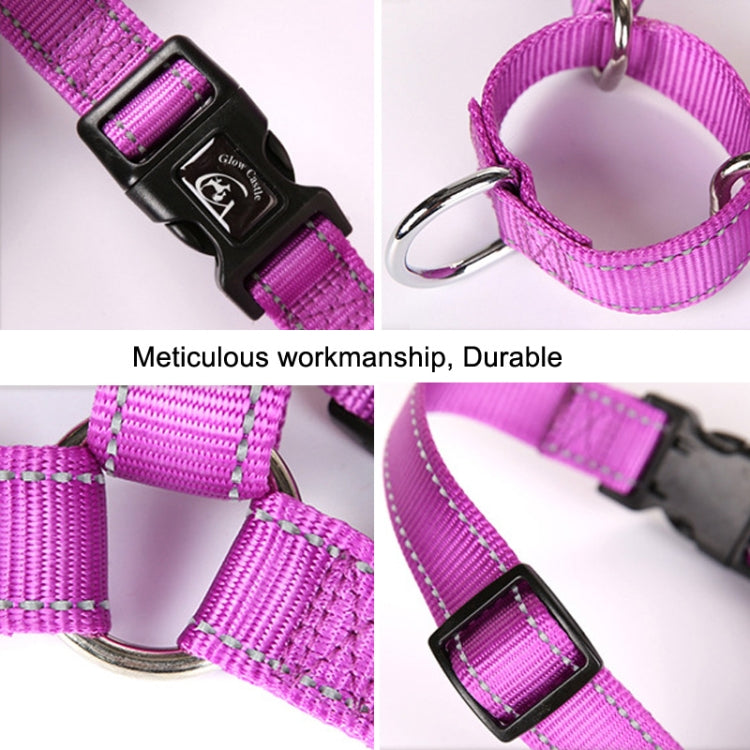 Glow Castle Pet Reflective Nylon Prevent Running Wild Chest Strap, Size: M(Black)