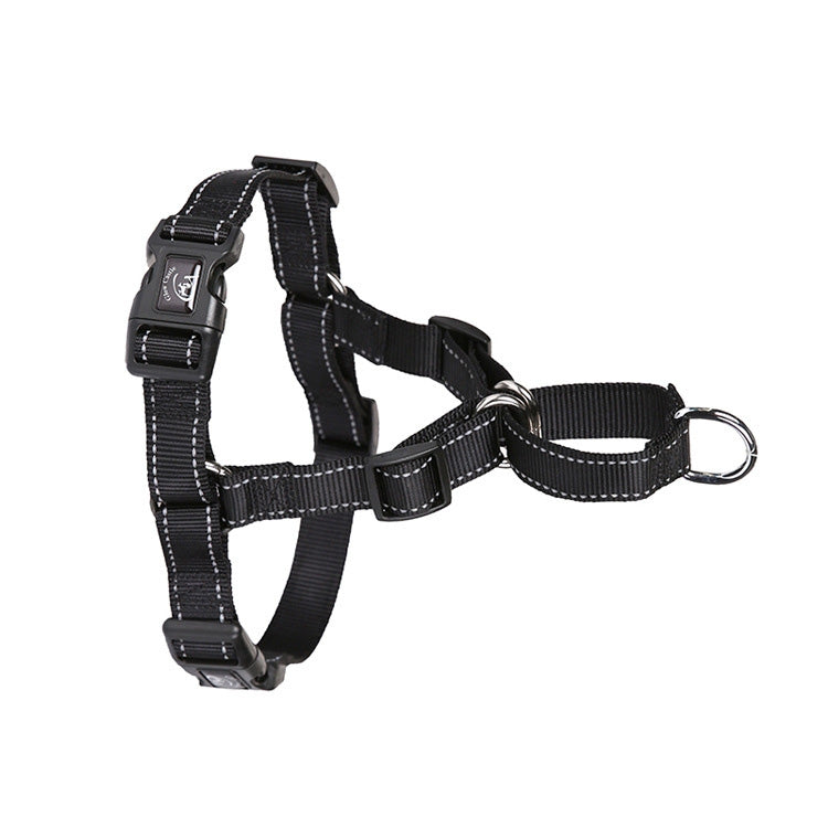 Glow Castle Pet Reflective Nylon Prevent Running Wild Chest Strap, Size: L(Black)
