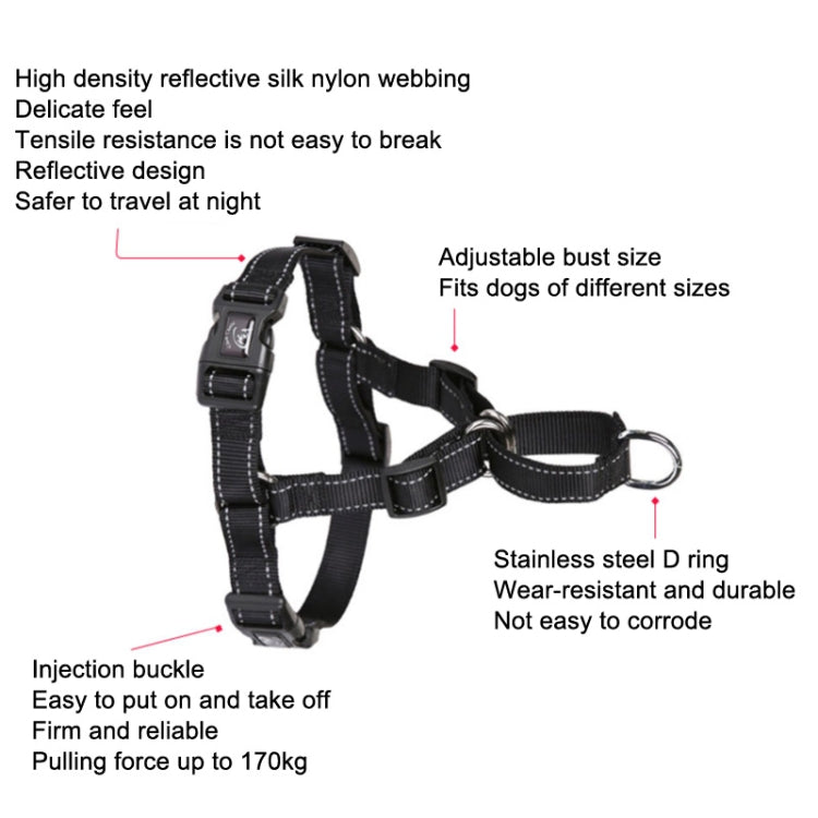 Glow Castle Pet Reflective Nylon Prevent Running Wild Chest Strap, Size: XL(Grass Green)