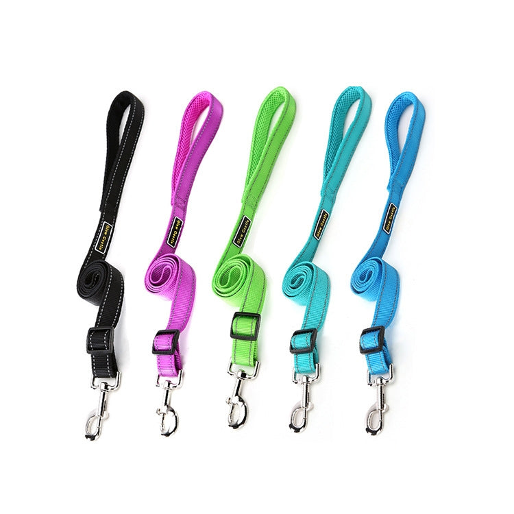Glow Castle Soft Handle Reflective Adjustable Length Dogs Traction Rope(Black)