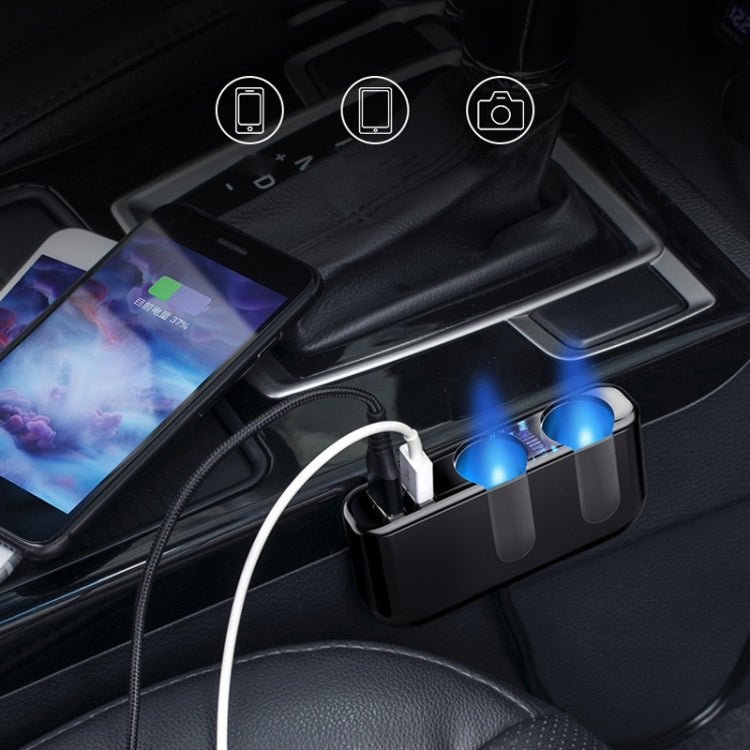SHUNWEI Car Cigarette Lighter Charger 12/24V USB Converts Socket, Style: 2 Holes 2 USB Voltage