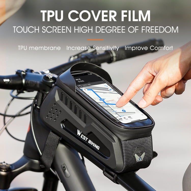 WEST BIKING Bicycle Front Bag TPU  Hard Shell Riding Front Beam Bag(Fluorescent Green)