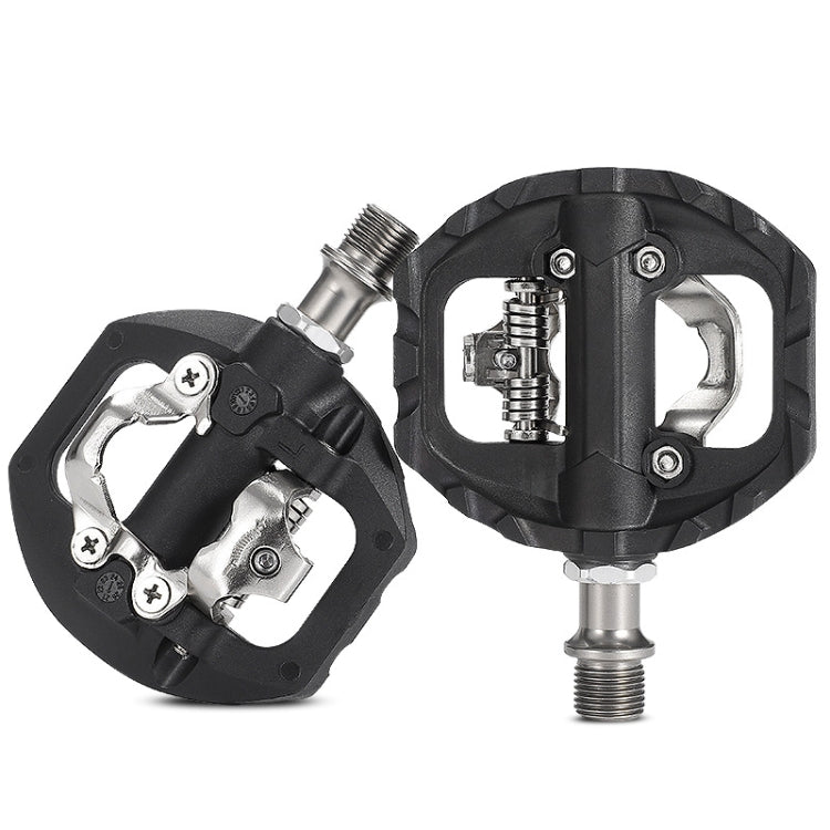 WEST BIKING Mountain Bike Aluminum Alloy Bearing Single-sided Self-locking Pedal(Black)