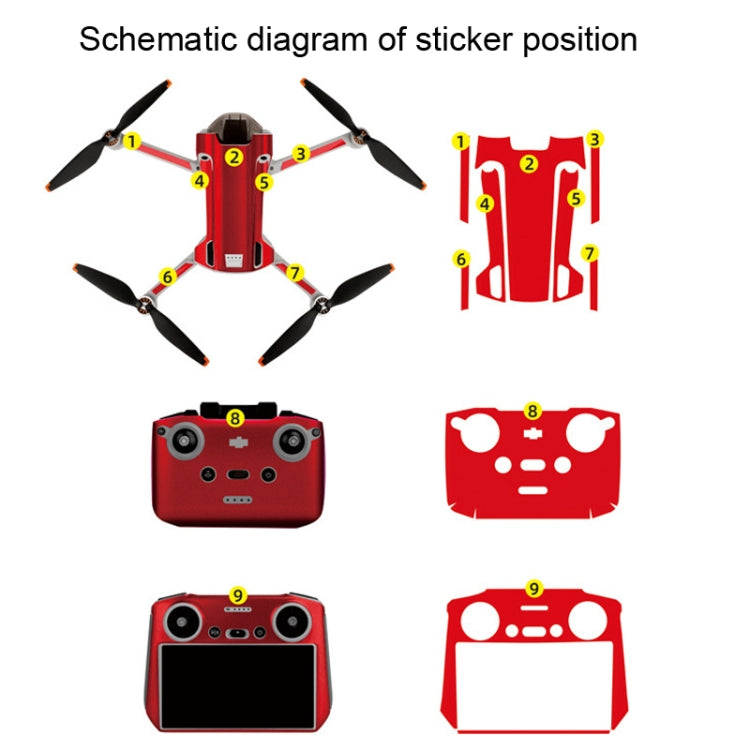 Sunnylife Drone+Remote Control Protective Sticker For DJI Mini 3 Pro RC Version(Irimitent Eagle)