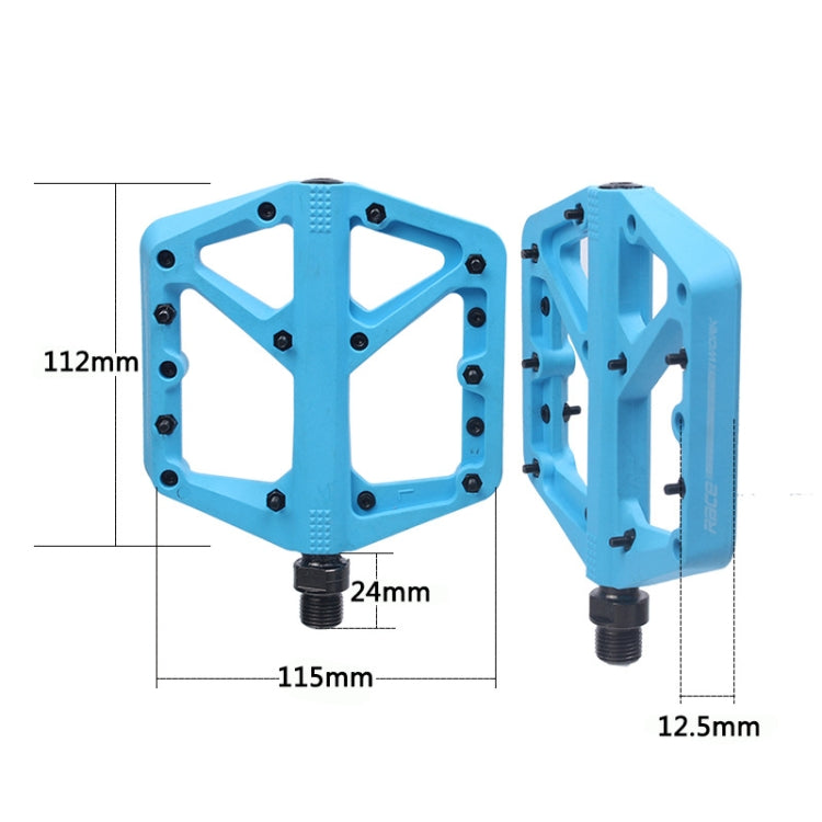 RACEWORK RK66 Mountain Bike Nylon Fiber Pedals(Grey)